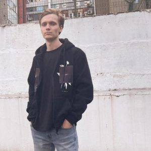 Колос: Зип худи "До и после" черное