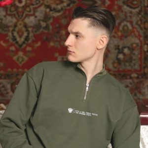 Колос: Зип свитшот "Россия"  олива