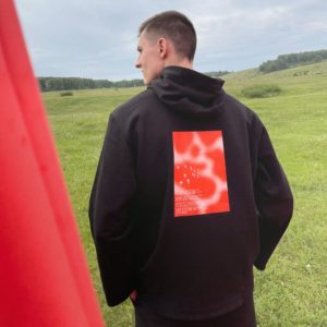 Колос: Худи просторное "Ласточки"  Черное